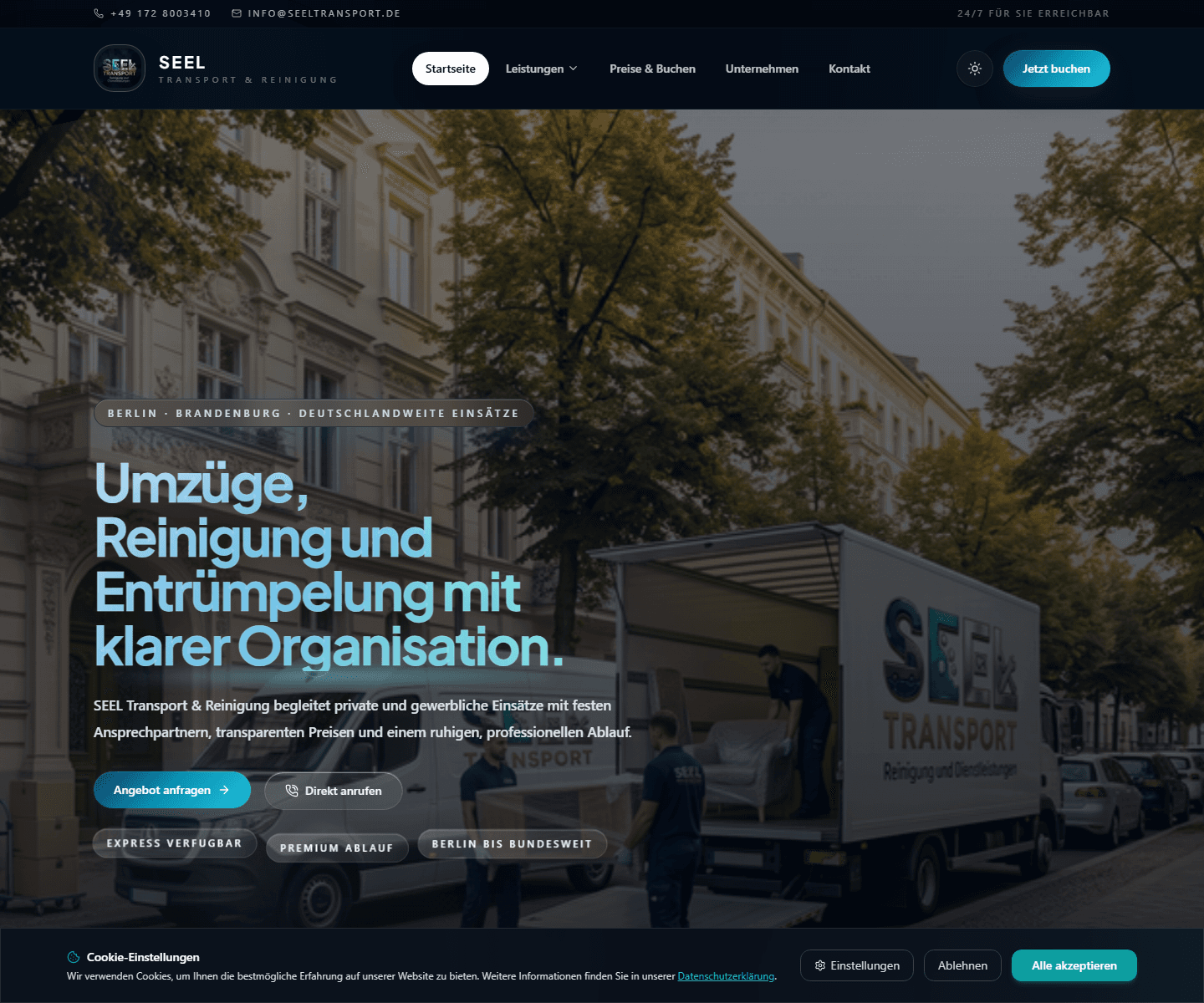 الواجهة الرئيسية — SEEL Transport