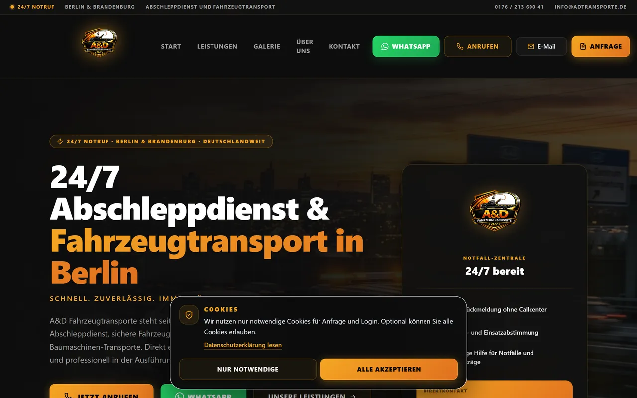 A&D Fahrzeugtransporte — نقل وسحب سيارات